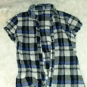 Short sleeve flannel dress shirt